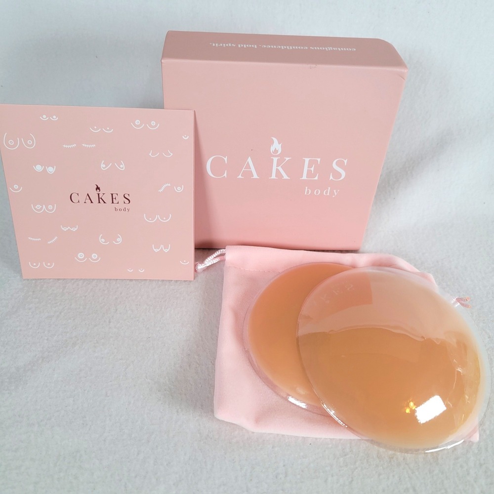 CAKES Body Womens Nipple Cover Circle Non-Adhesive Grippy Silicone Size OG Honey